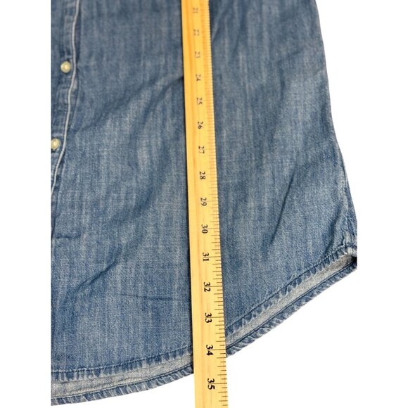 Old Navy Womens M Sleeveless Denim Shirt Dress Button Up Front 100% cotton - Picture 6 of 7